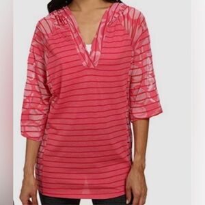Lole Pink Striped Hoodie NWT
